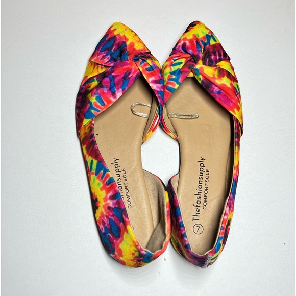 Colorful tie dye ballet flats mules - Picture 3 of 6